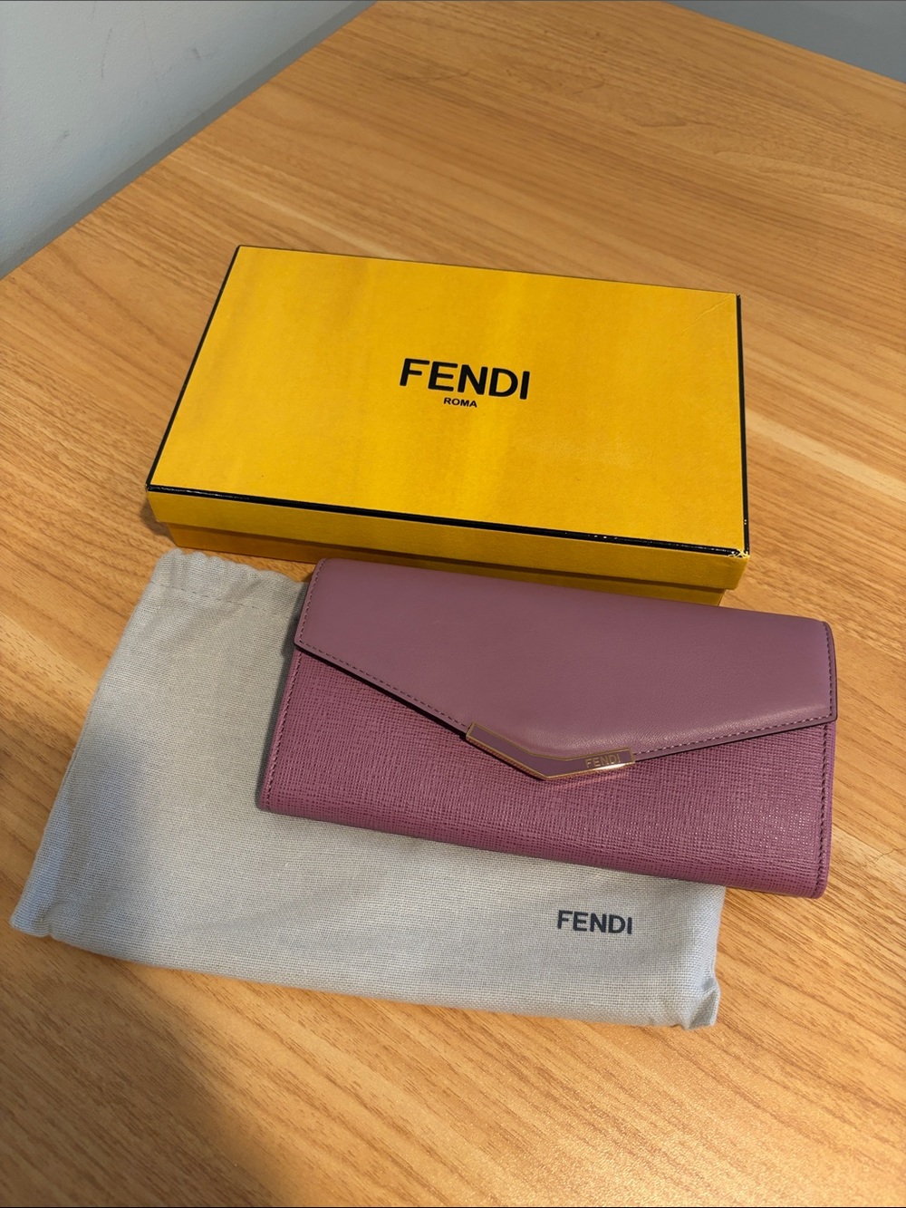 Fendi Toujours Envelope Wallet in Mauve - like new!!